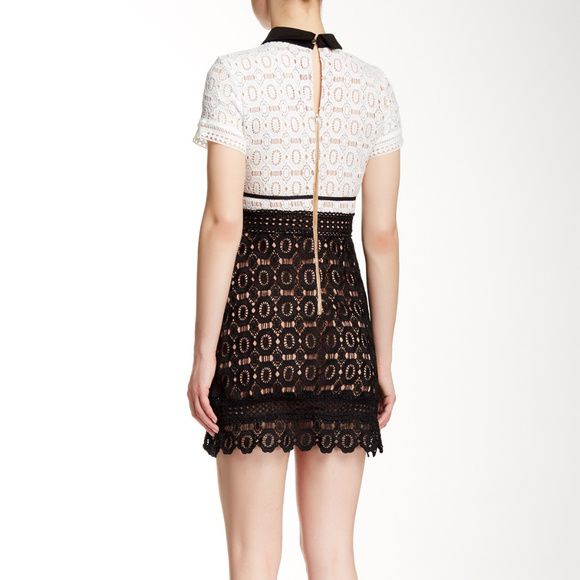 NWT Few Moda Crochet Lace Black & White Dress Sz S - Picture 3 of 5